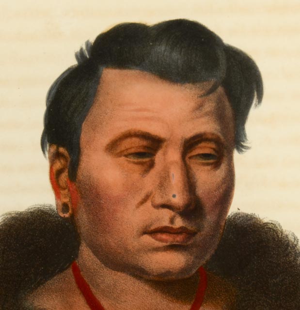 "Ong-Pa-Ton-Ga" McKenney and Hall Hand Colored Lithograph