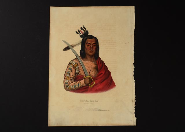 "Mon-Ka-Ush-Ka" McKenney and Hall Hand Tinted Lithograph