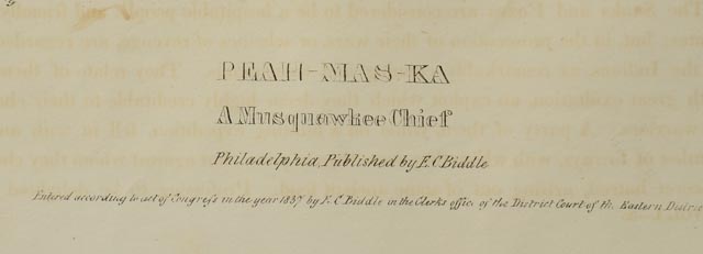 "Peah-Mas-Ka" McKenney and Hall Hand Tinted Lithograph