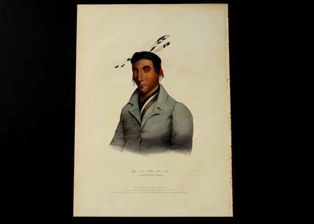 "Ka-Ta-Wa-Be-Da" McKenney and Hall Hand Tinted Lithograph