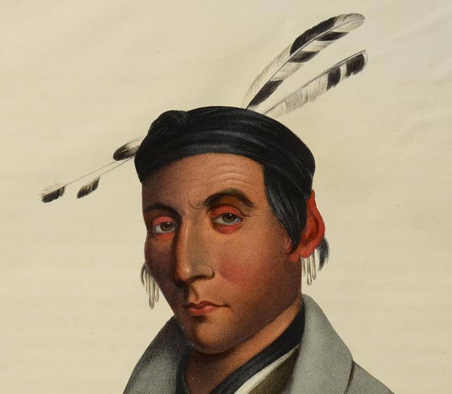 "Ka-Ta-Wa-Be-Da" McKenney and Hall Hand Tinted Lithograph