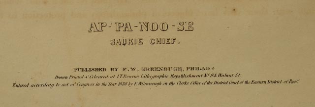 "Ap-Pa-Noo-Se" McKenney & Hall Hand-Tinted Lithograph