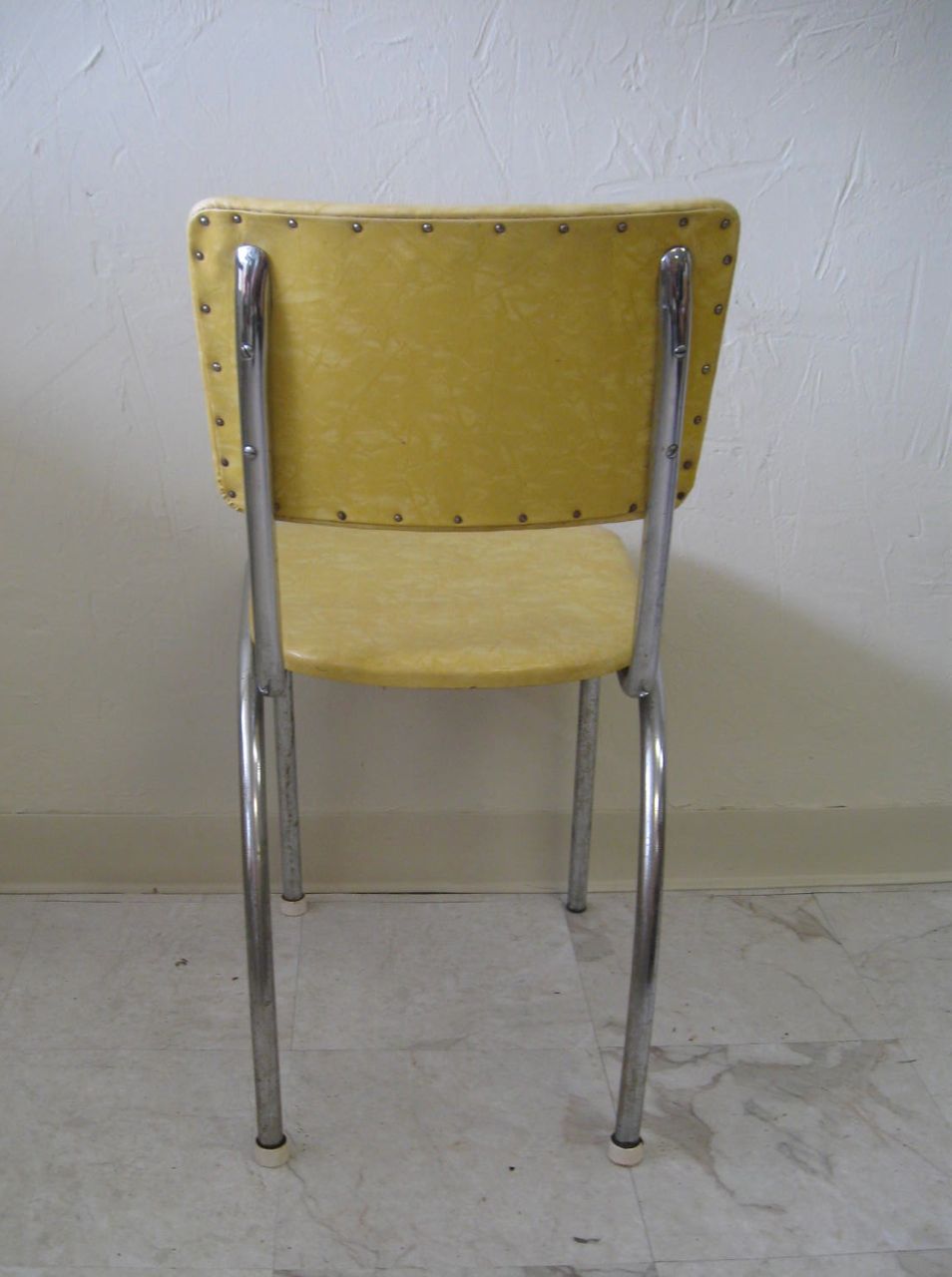 Mid-Century Yellow Vinyl Kitchen Chair