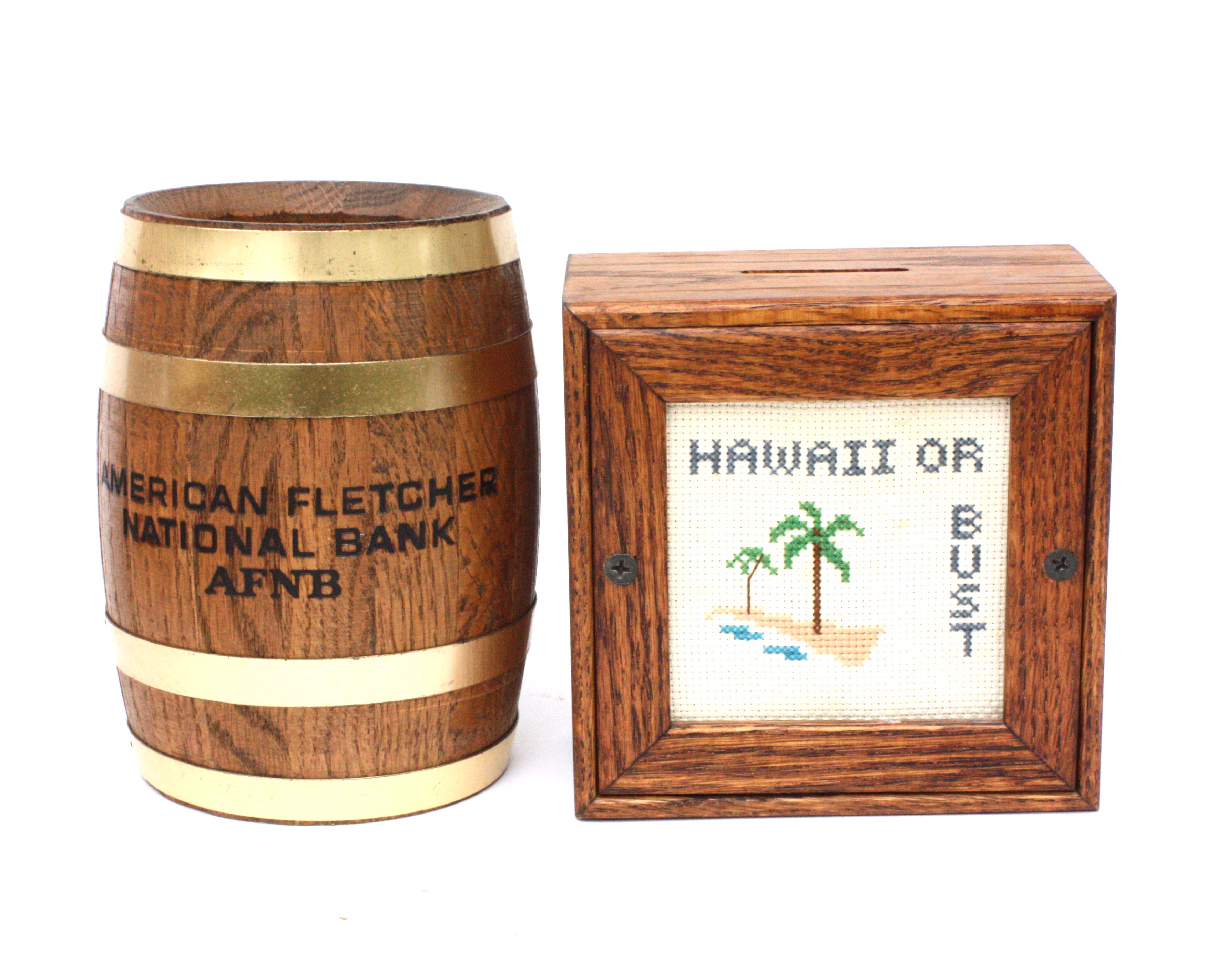 Assortment of Coin Banks Including Indiana Themed Banks