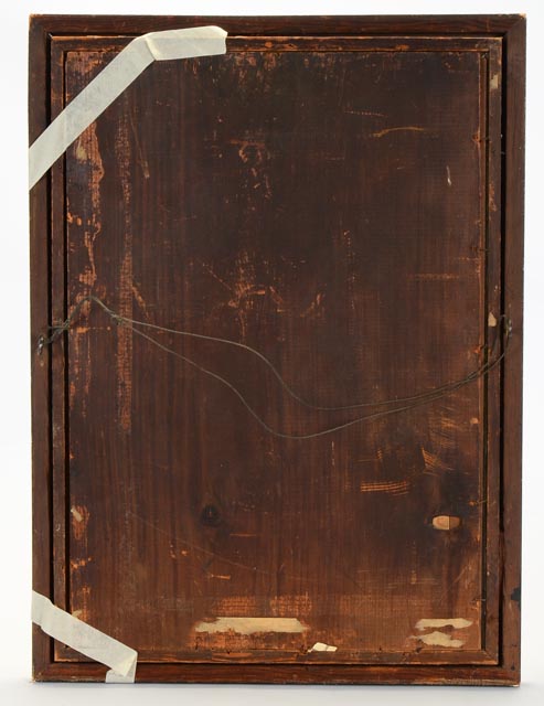 Vintage Art Print - Headstone with Flowers