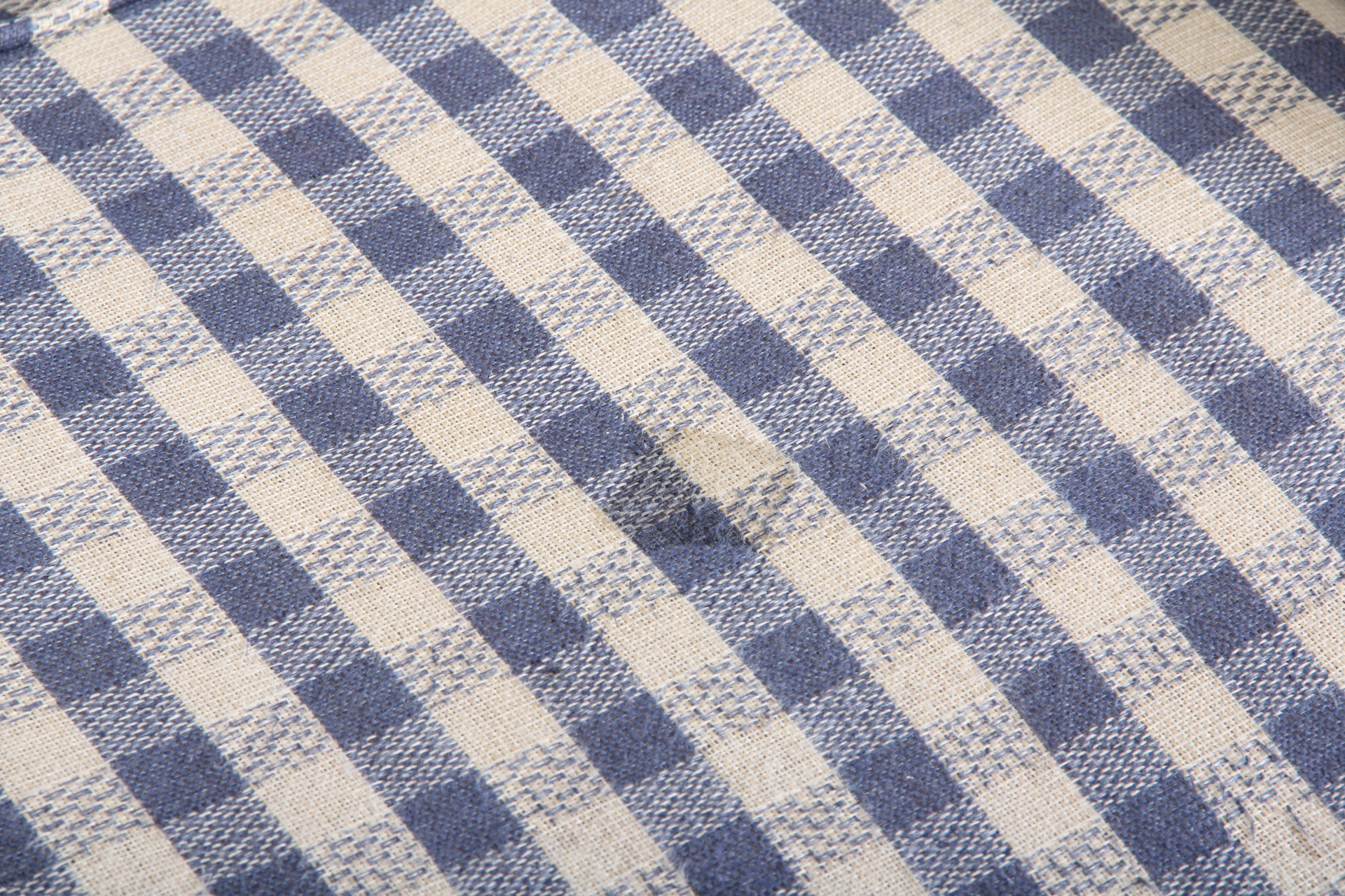 Blue and White Gingham Sofa