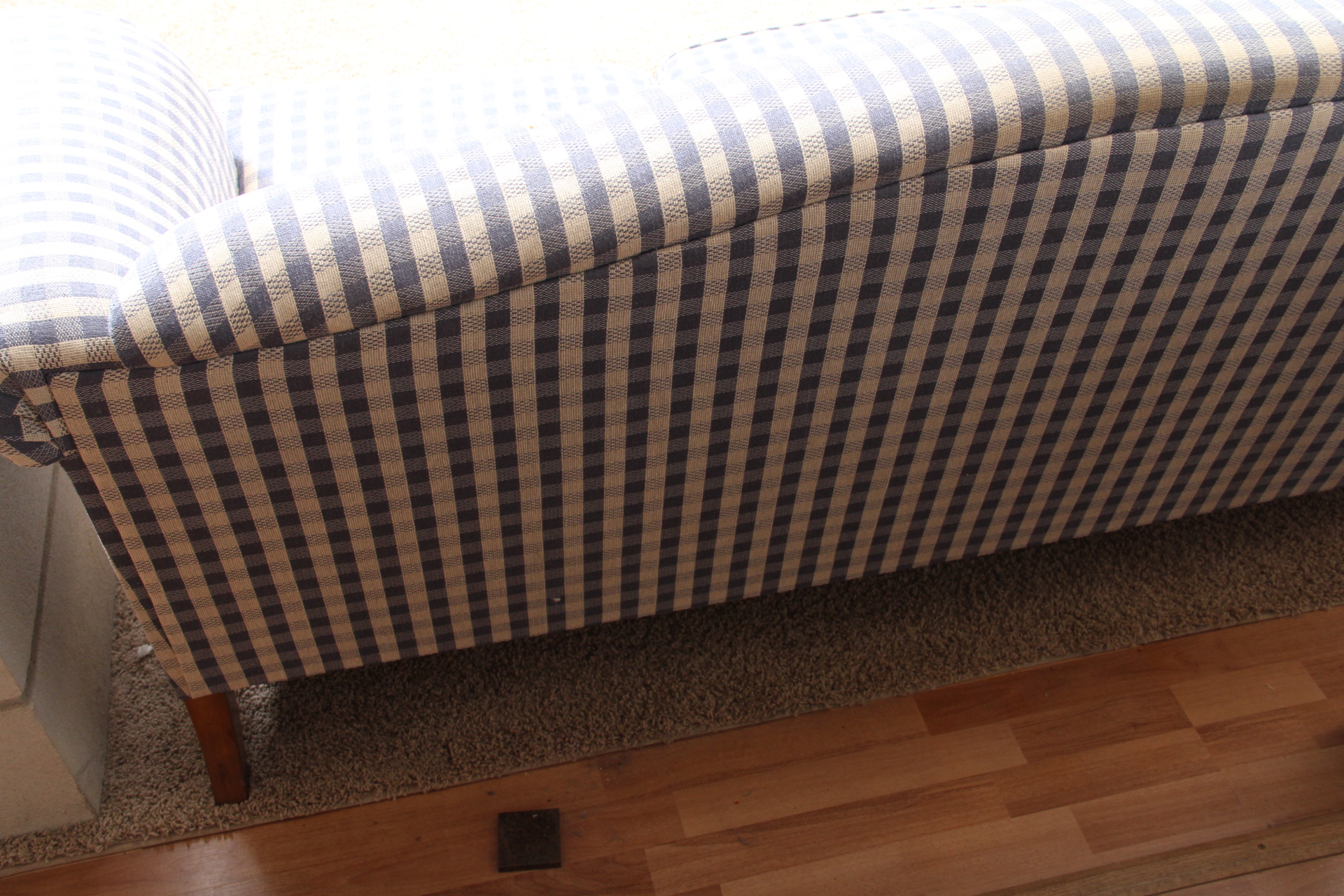 Blue and White Gingham Sofa