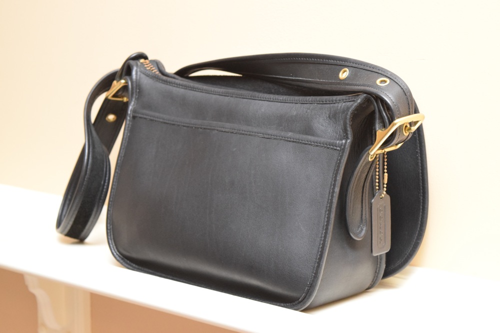 Black Leather Coach Shoulder Bag
