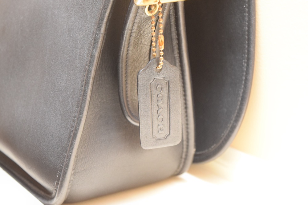 Black Leather Coach Shoulder Bag