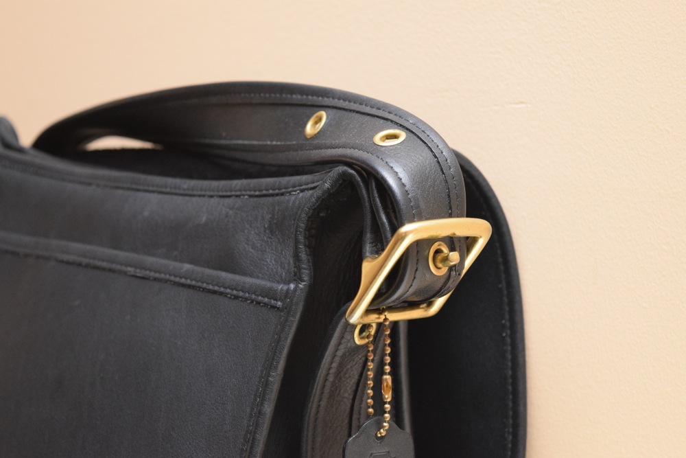 Black Leather Coach Shoulder Bag