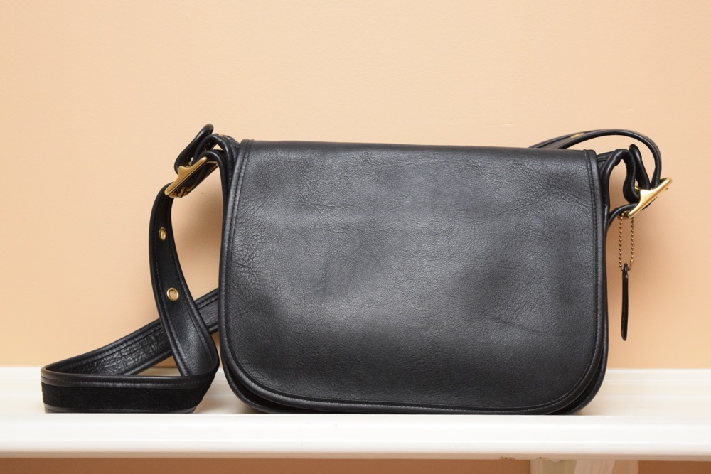 Black Leather Coach Shoulder Bag
