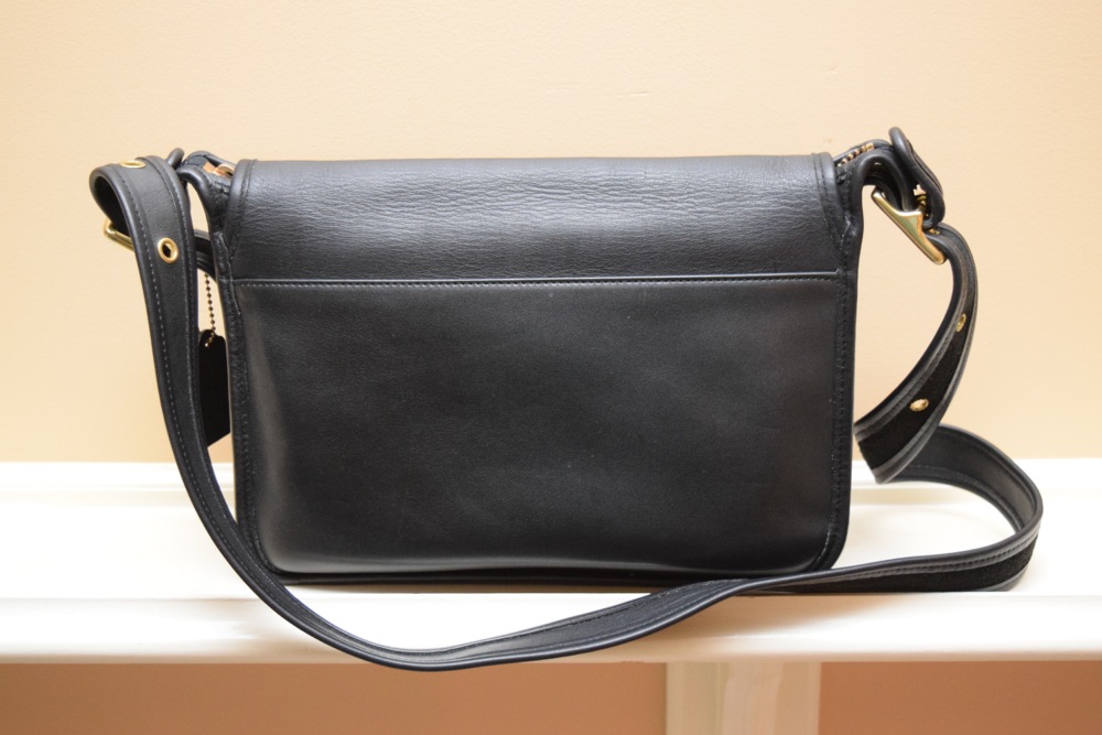 Black Leather Coach Shoulder Bag