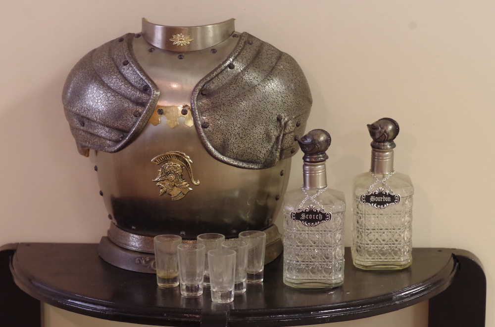 Vintage Knight Armorial Liquor Set and Libbey Decanter Set