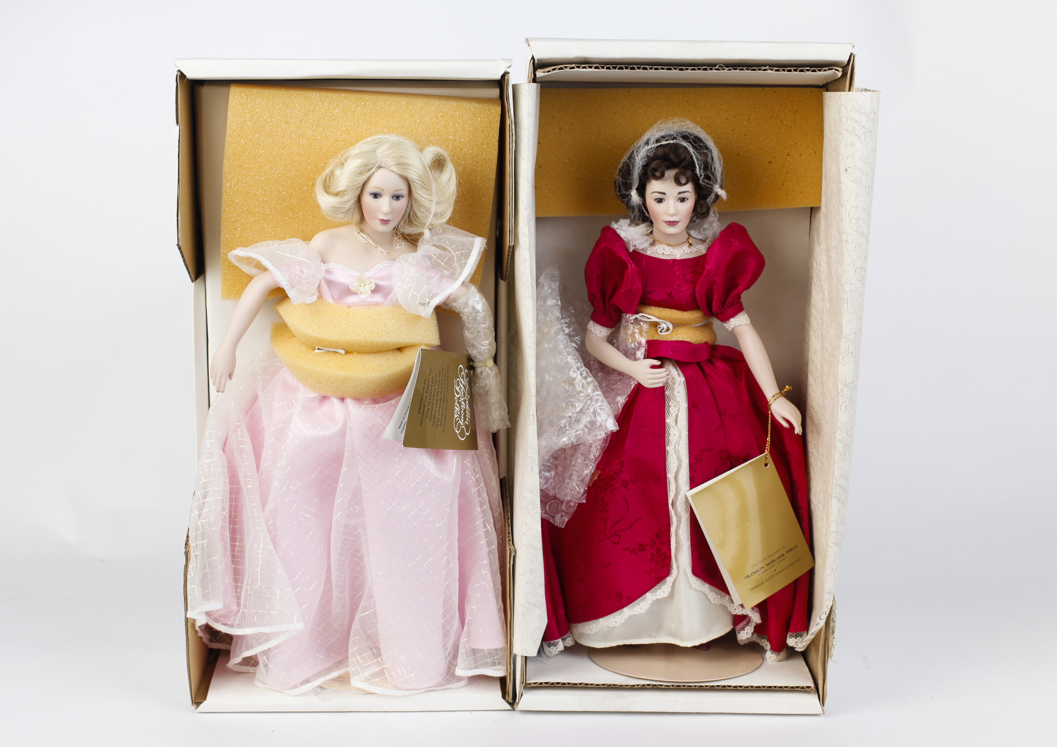 Pair of Franklin Mint Heirloom Dolls