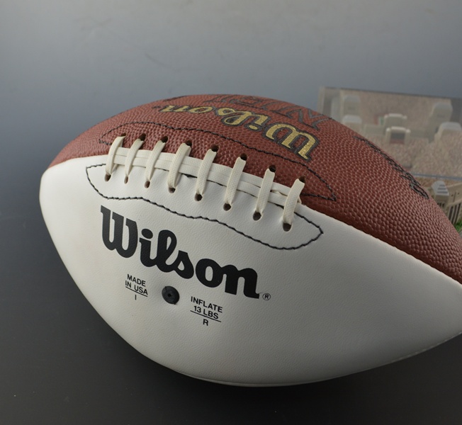 Cooper and Herbstreit Autographed Football and OSU Stadium Statue