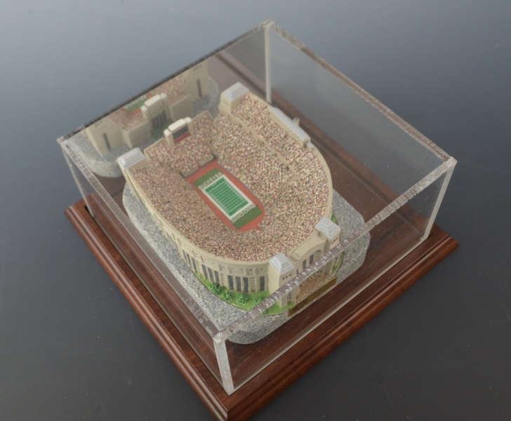 Cooper and Herbstreit Autographed Football and OSU Stadium Statue