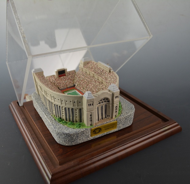 Cooper and Herbstreit Autographed Football and OSU Stadium Statue