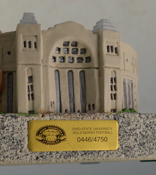 Cooper and Herbstreit Autographed Football and OSU Stadium Statue