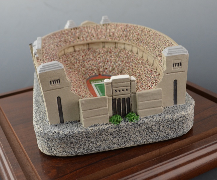 Cooper and Herbstreit Autographed Football and OSU Stadium Statue