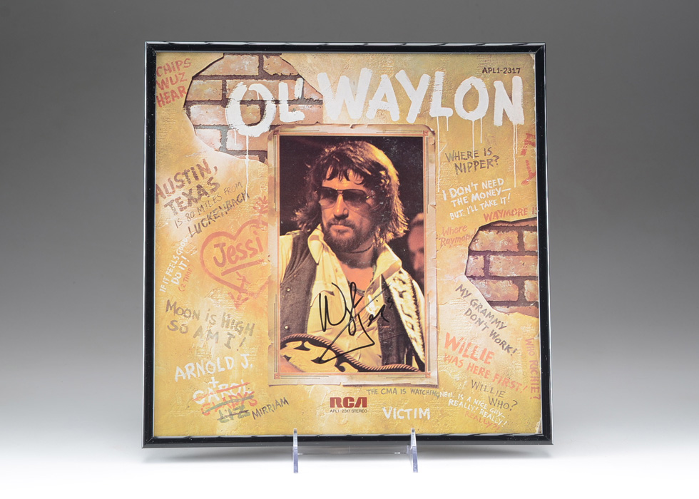 Waylon Jennings Signed Album Cover