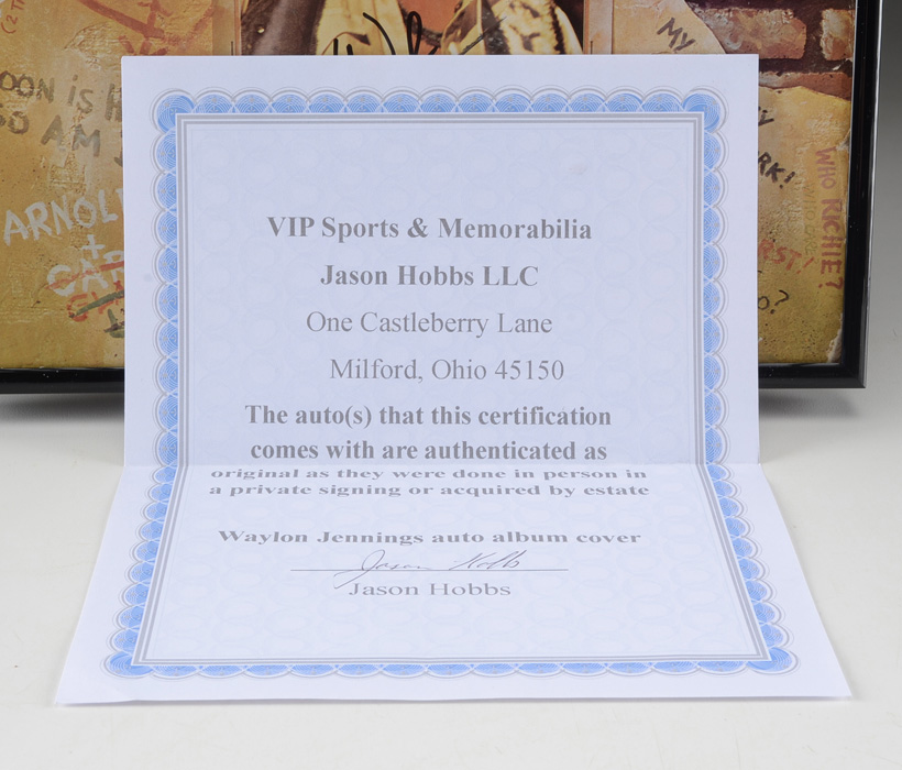 Waylon Jennings Signed Album Cover