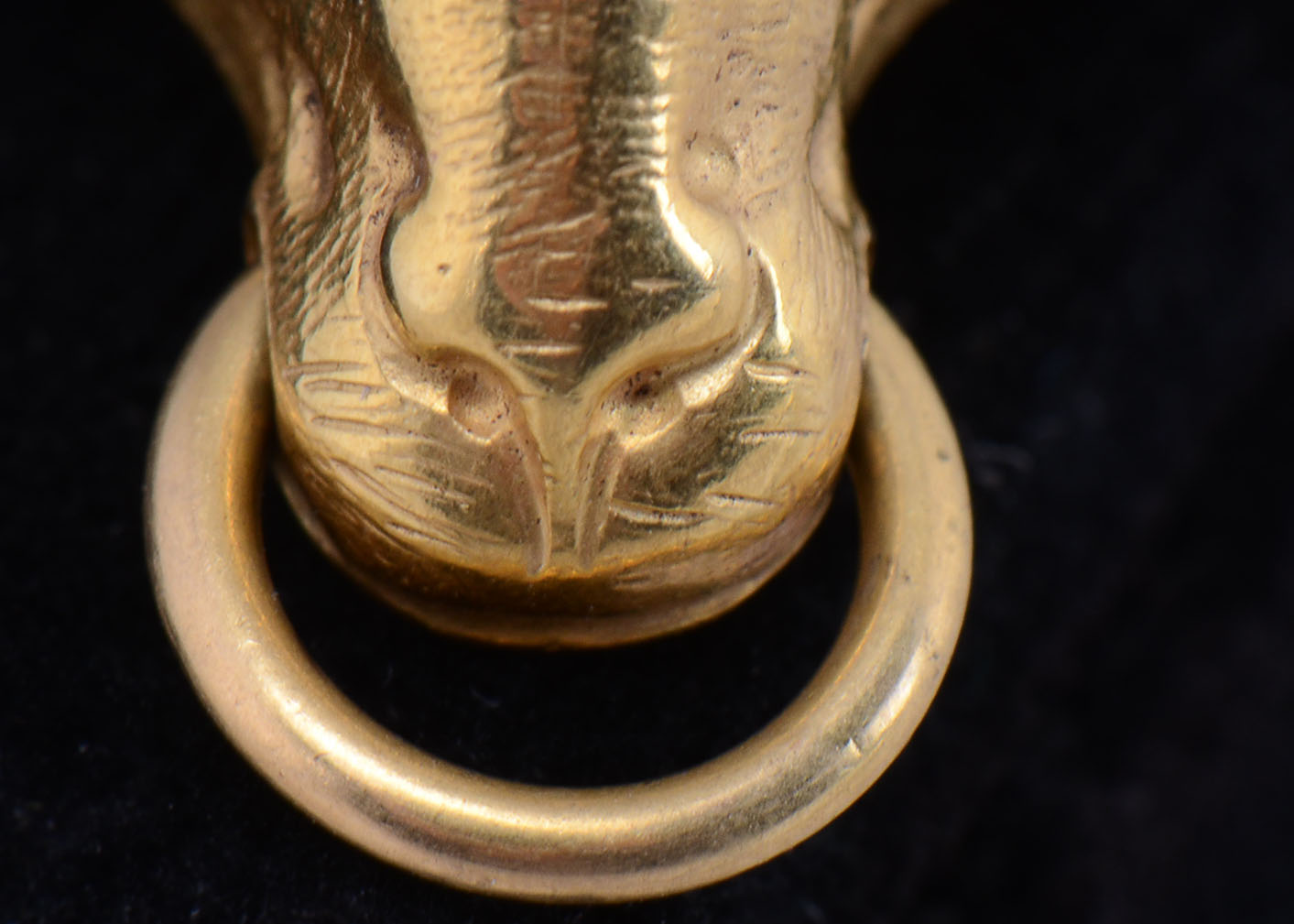 18K Yellow Gold Hollowware Aries Ram Head Pendant