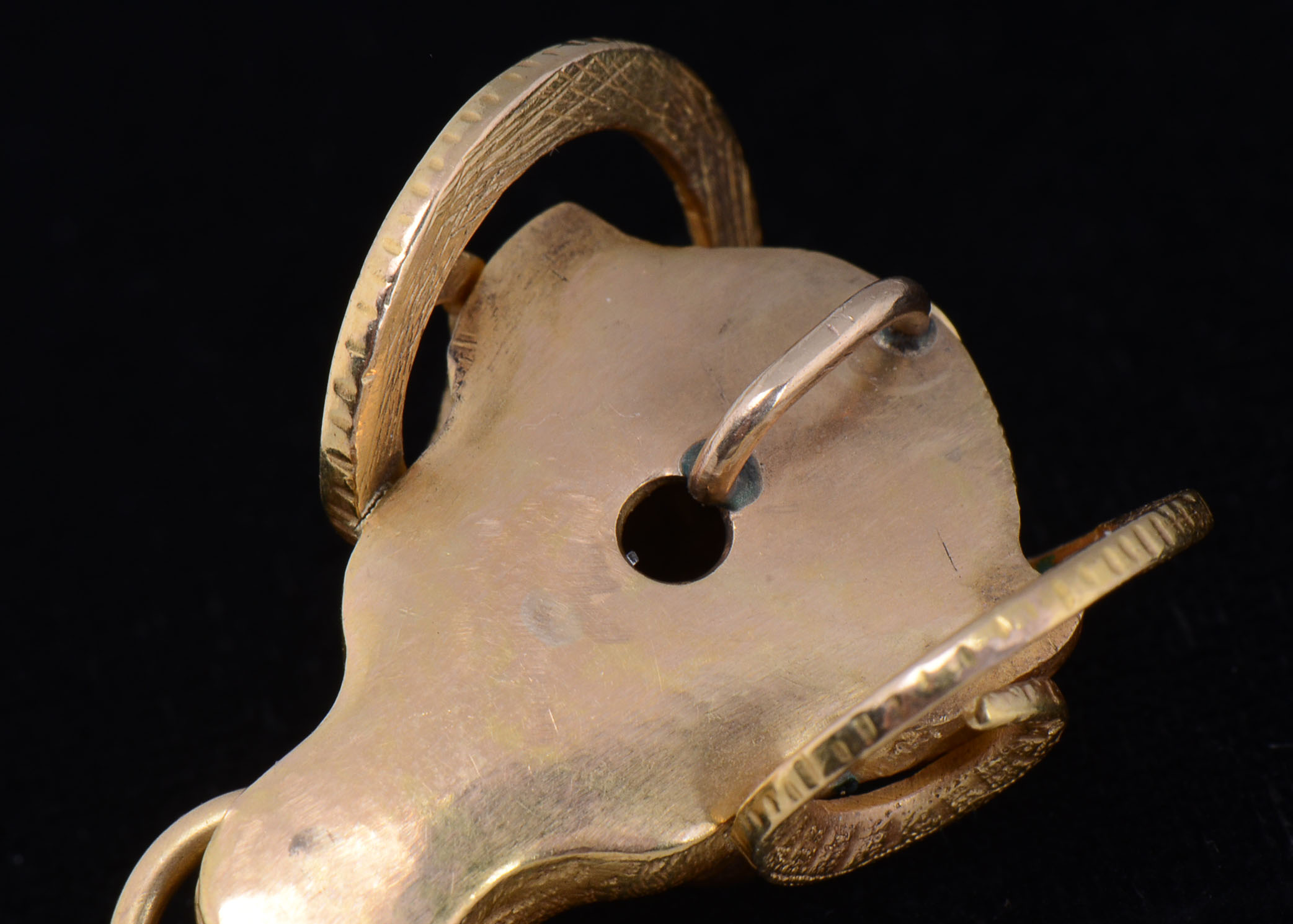 18K Yellow Gold Hollowware Aries Ram Head Pendant