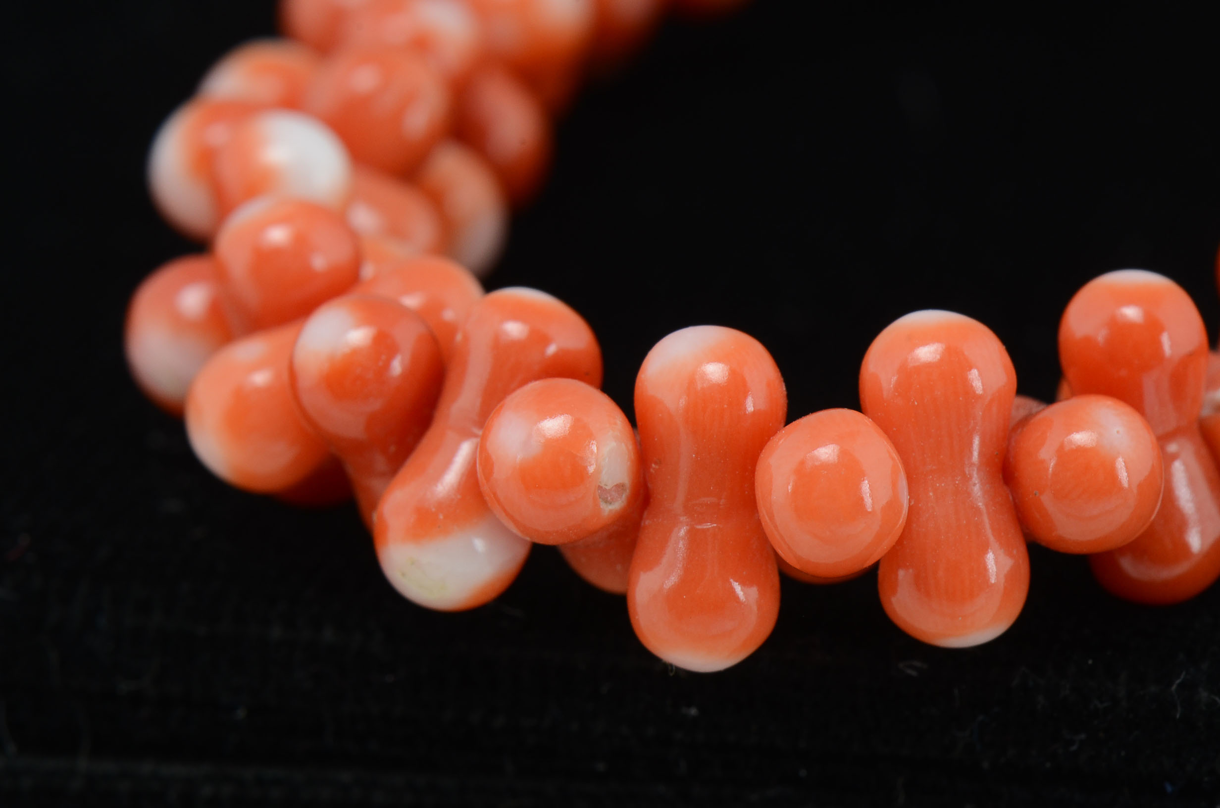 Vintage Faux Coral Beaded Necklace