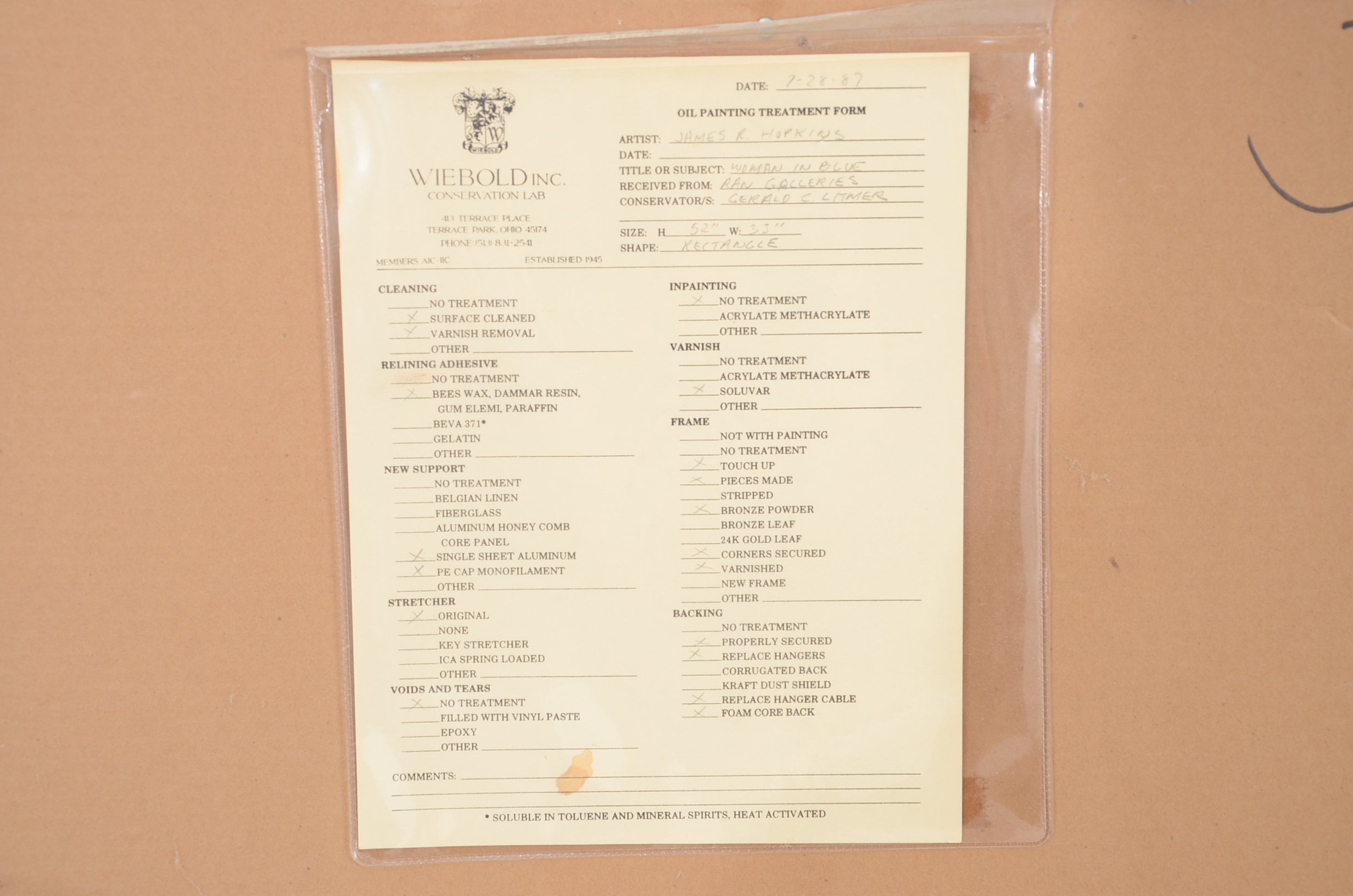 Original Portrait Painting by James R. Hopkins