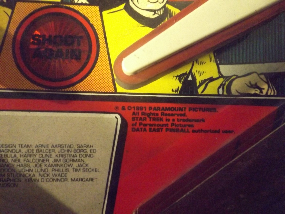 1991 "Star Trek" Pinball Machine with O'Connor Graphics