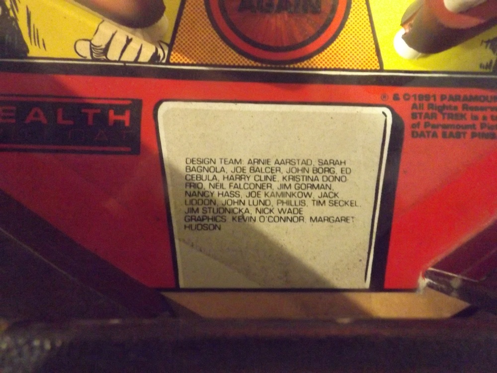 1991 "Star Trek" Pinball Machine with O'Connor Graphics