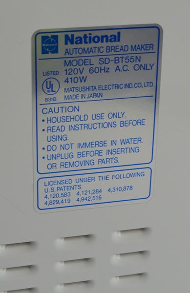 National Bread Baker Bread Machine