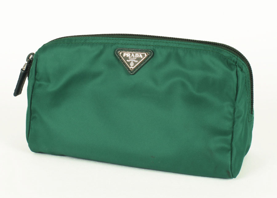 Green Prada Vela Zippered Pouch