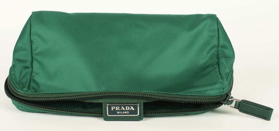 Green Prada Vela Zippered Pouch