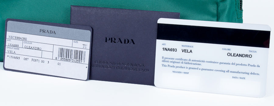 Green Prada Vela Zippered Pouch