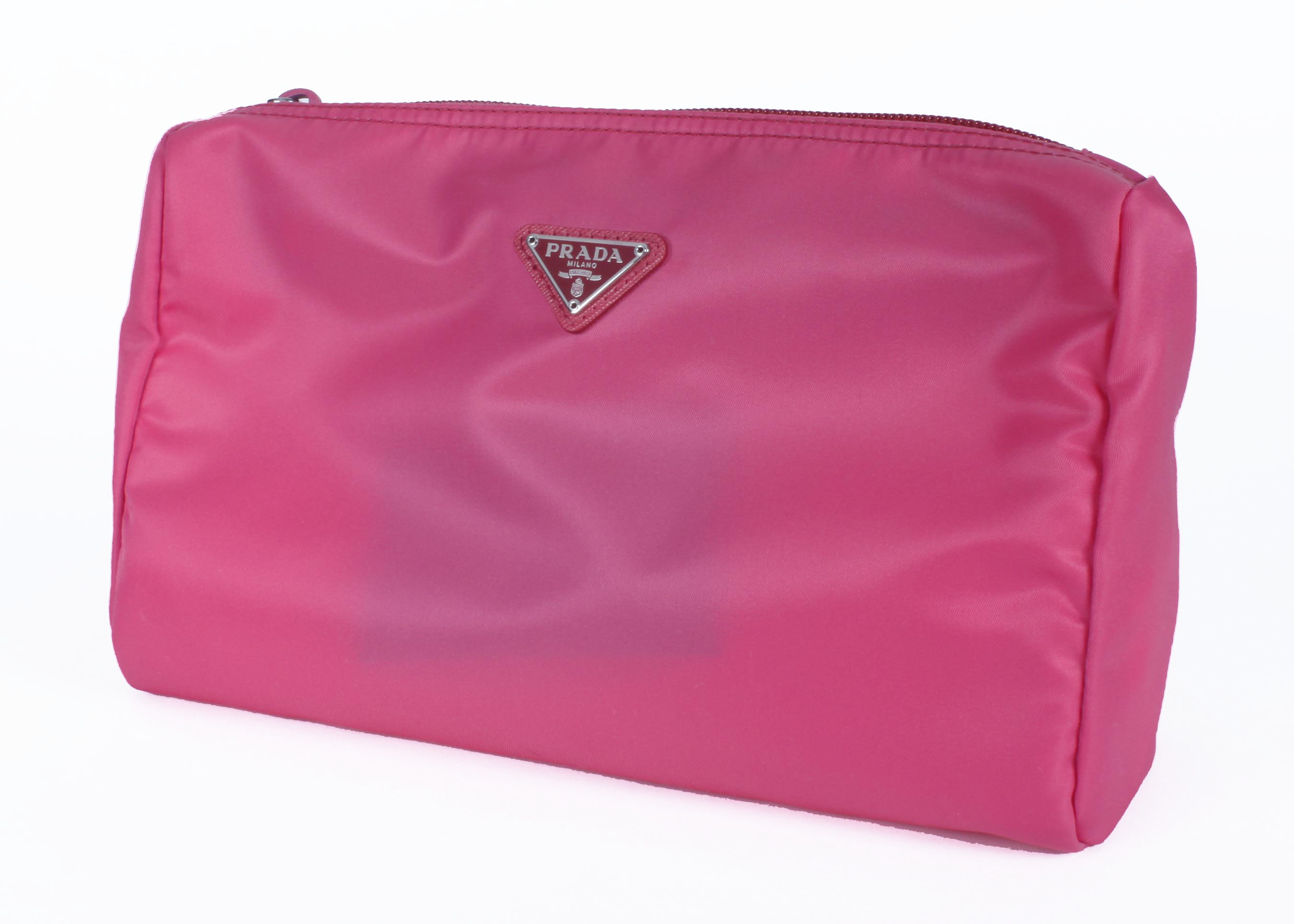 Pink Prada Vela Trapezoid Cosmetic Case