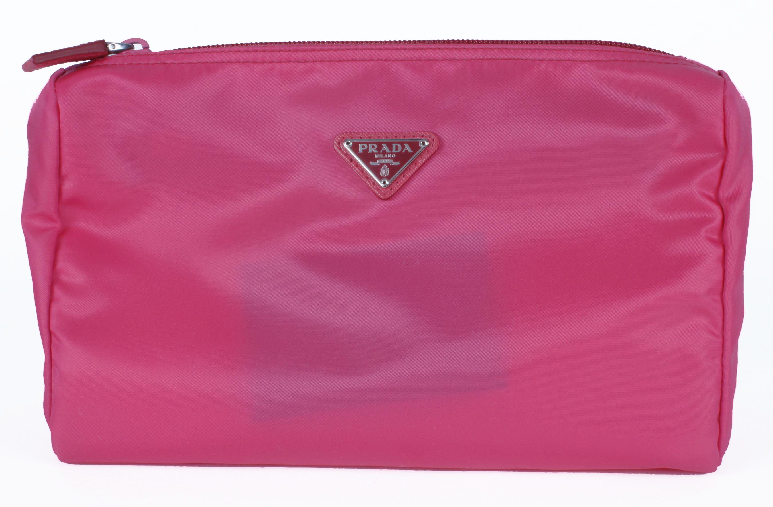Pink Prada Vela Trapezoid Cosmetic Case