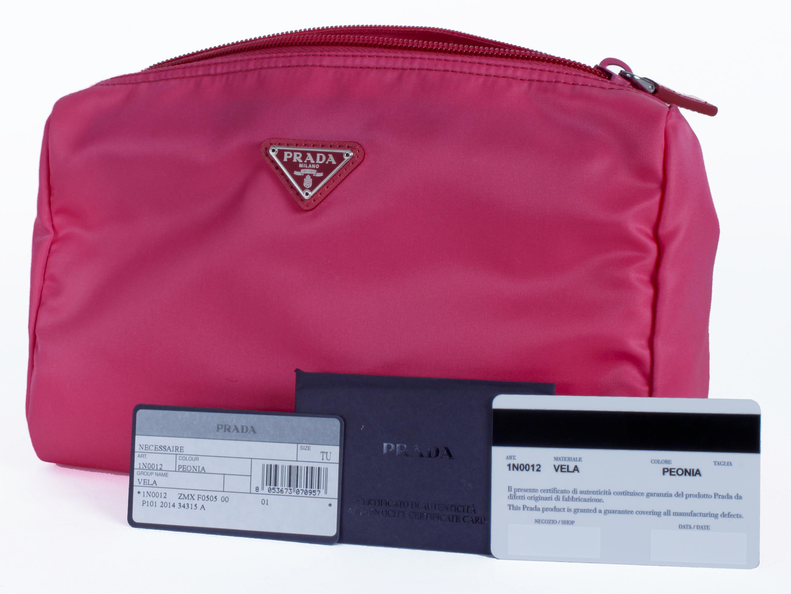 Pink Prada Vela Trapezoid Cosmetic Case