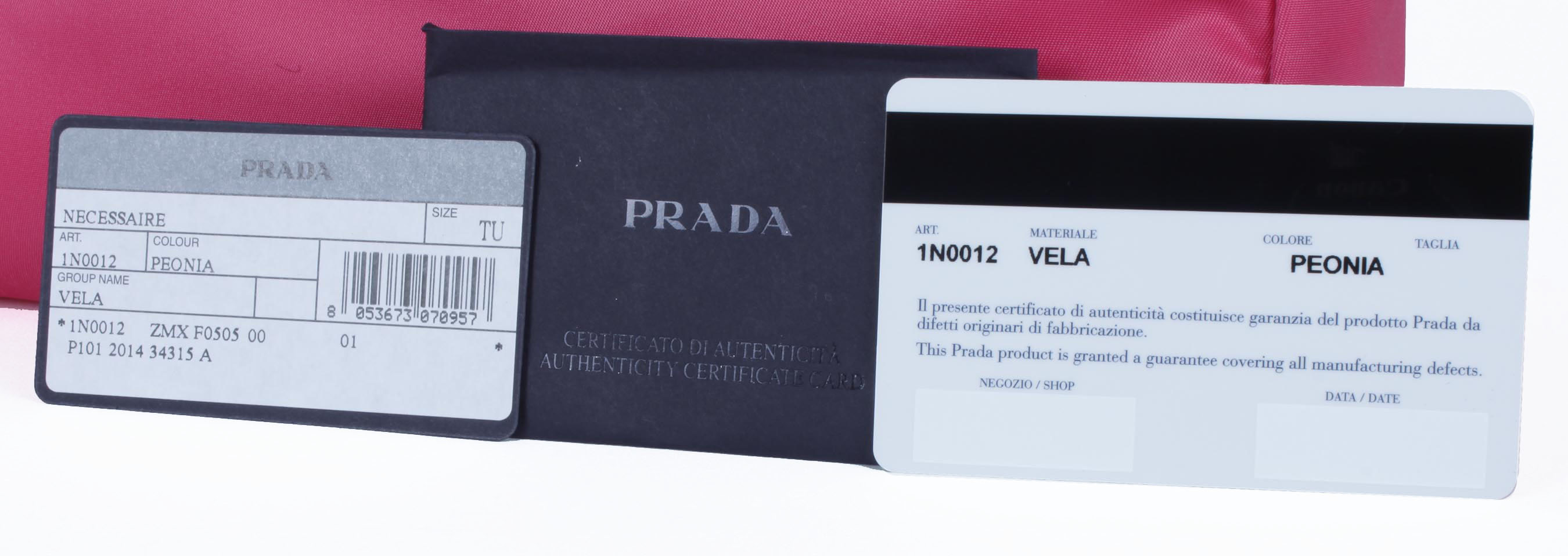 Pink Prada Vela Trapezoid Cosmetic Case