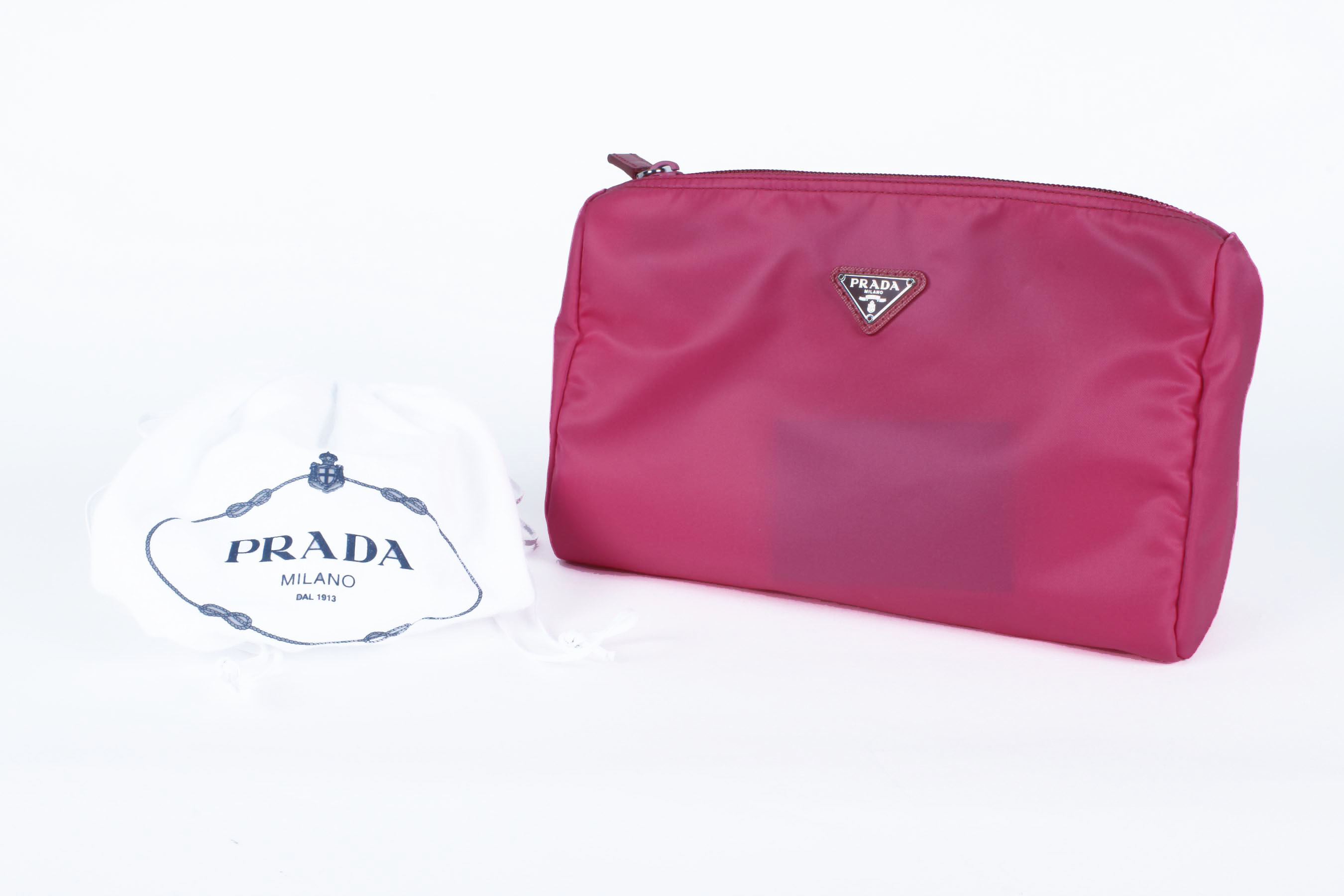 Pink Prada Vela Trapezoid Cosmetic Case
