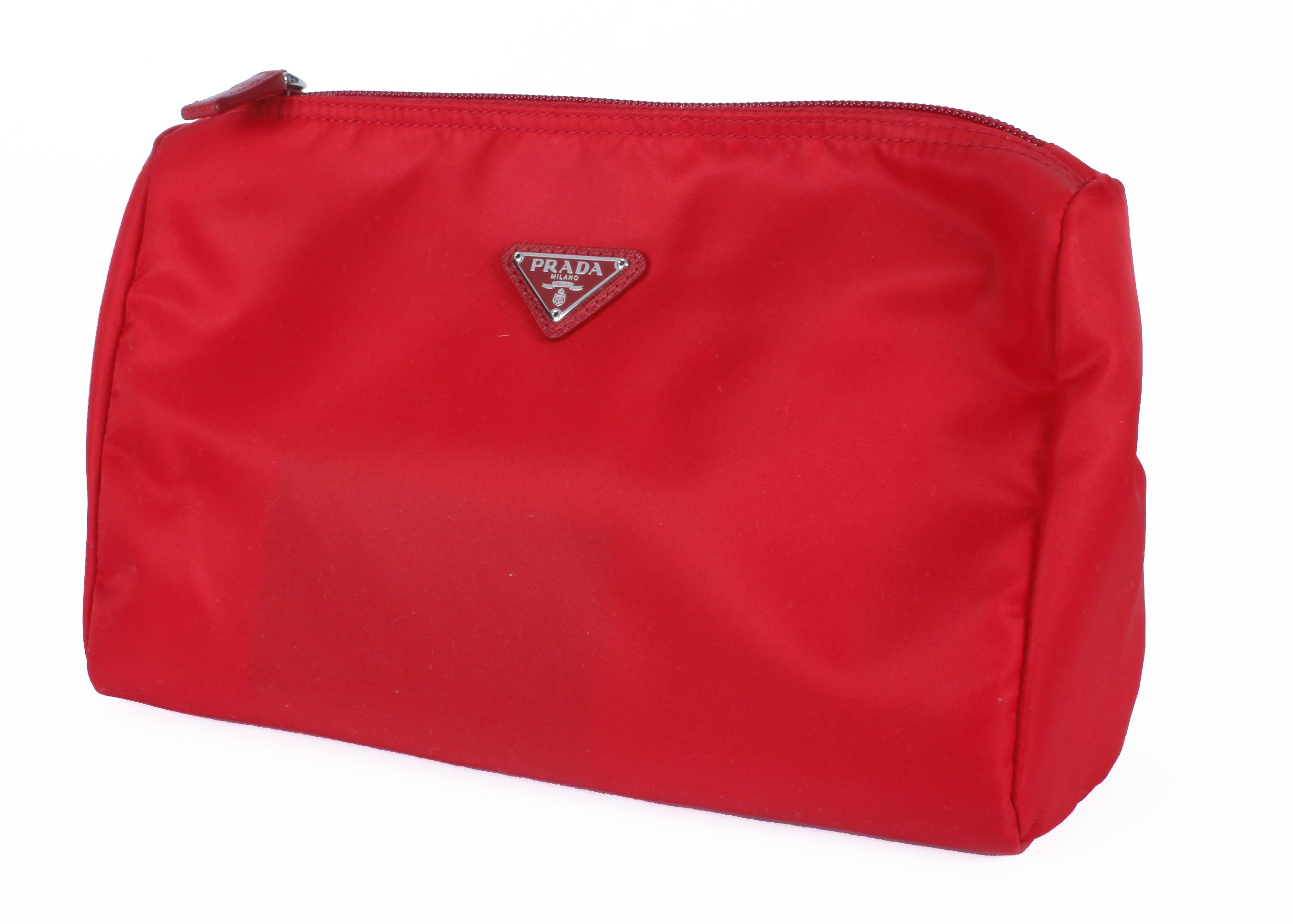 Red Prada Vela Trapezoid Cosmetic Case