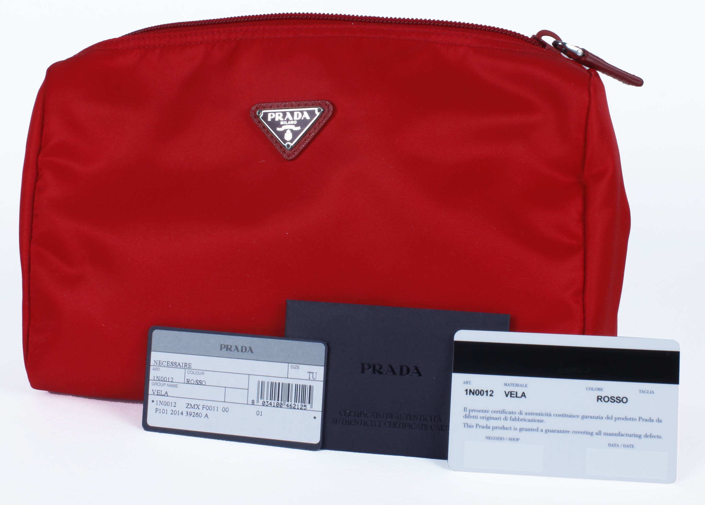 Red Prada Vela Trapezoid Cosmetic Case