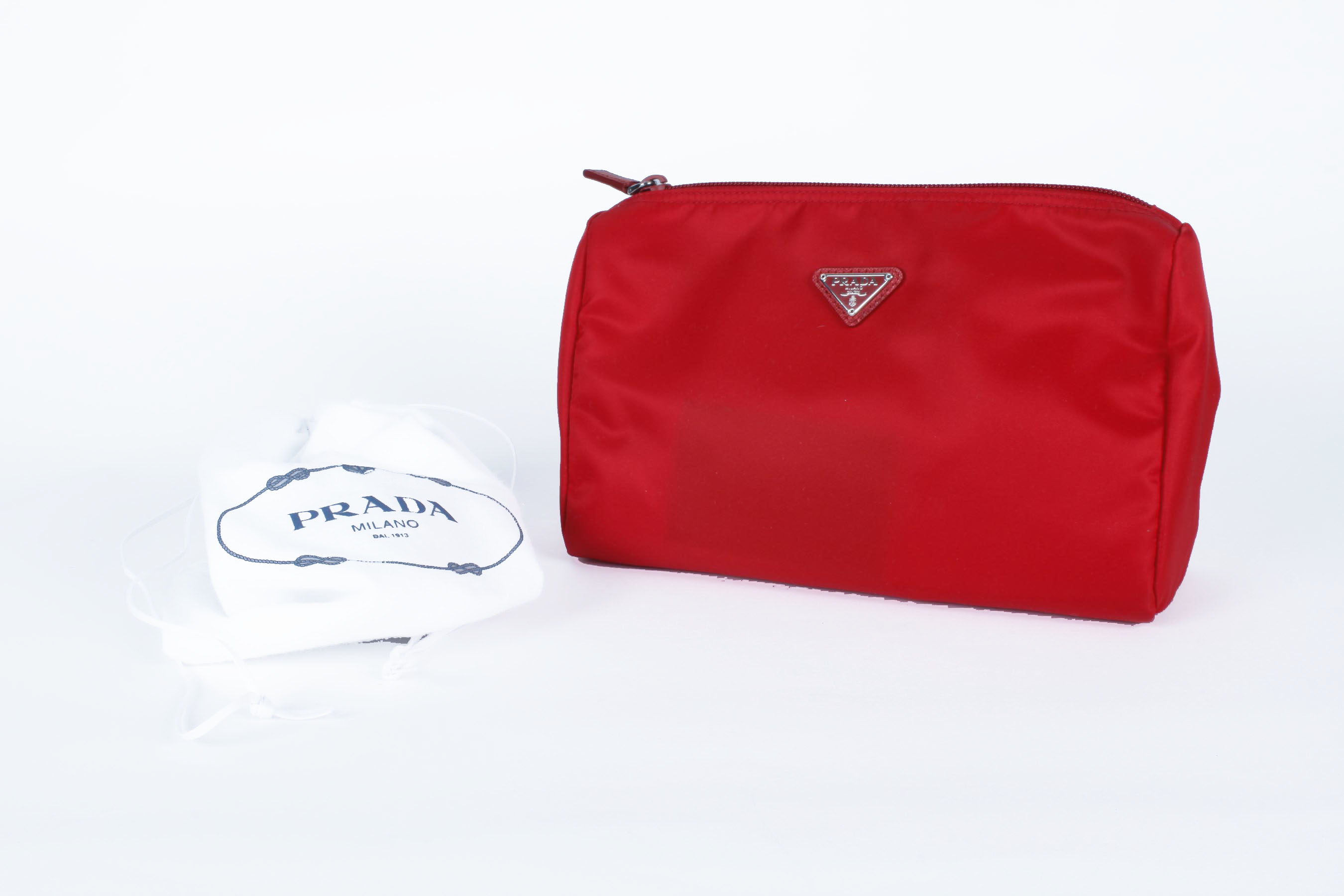 Red Prada Vela Trapezoid Cosmetic Case