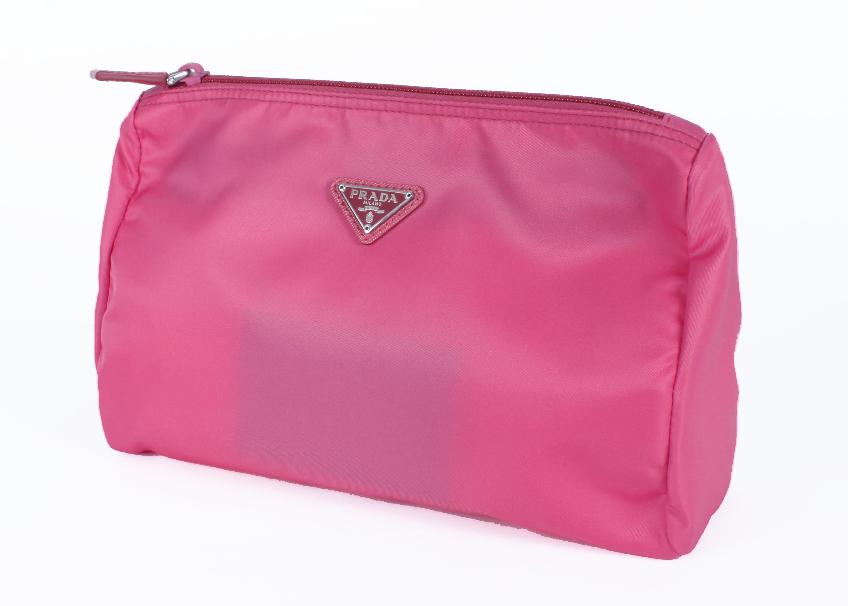 Pink Prada Vela Trapezoid Cosmetic Case