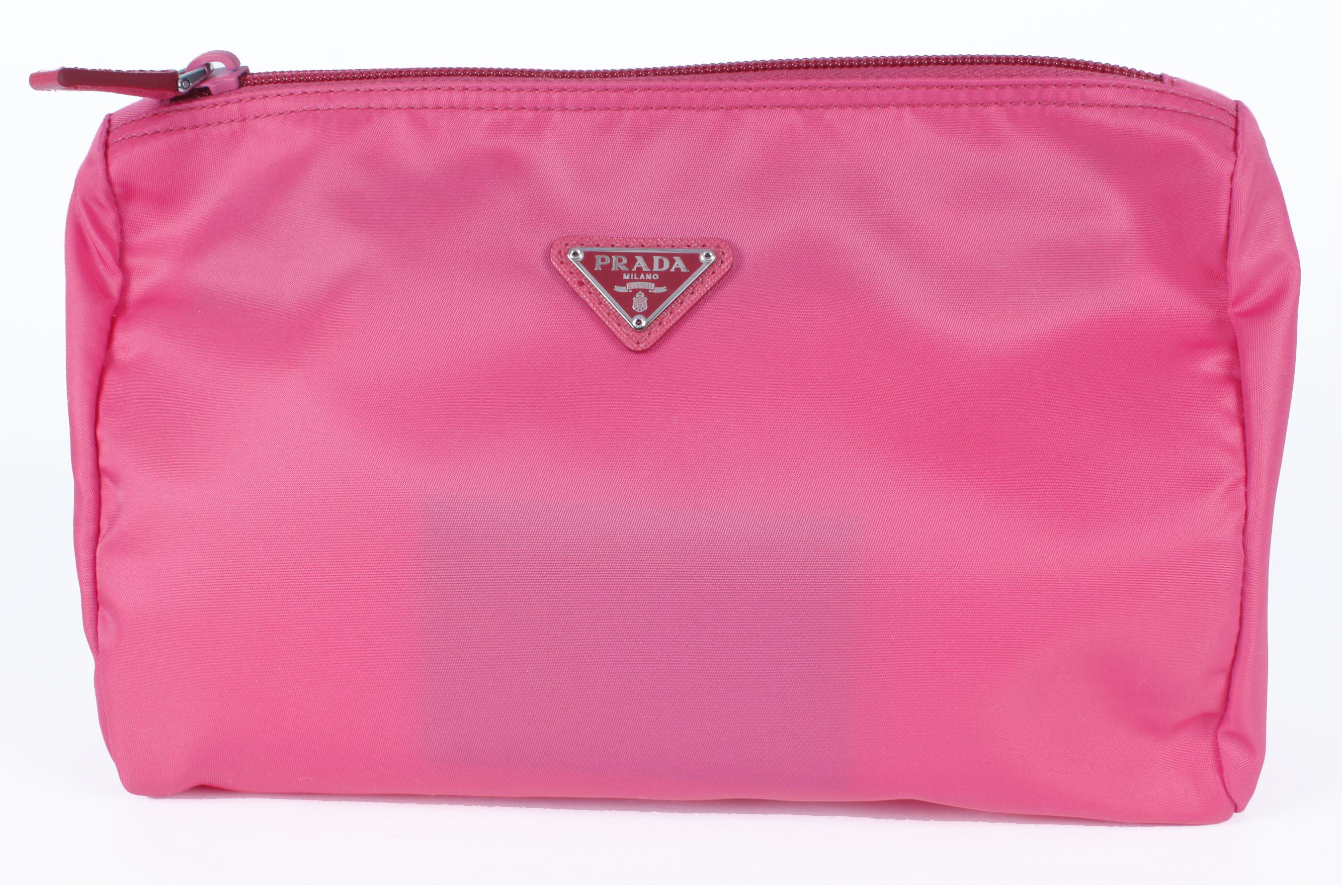 Pink Prada Vela Trapezoid Cosmetic Case