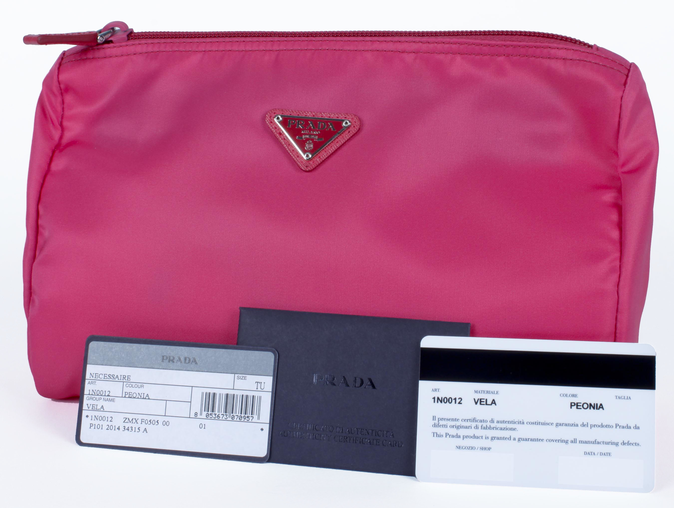Pink Prada Vela Trapezoid Cosmetic Case
