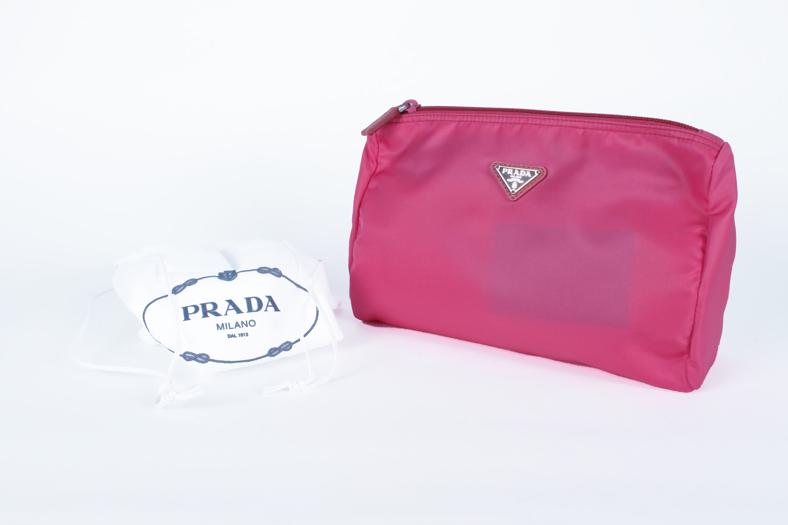 Pink Prada Vela Trapezoid Cosmetic Case