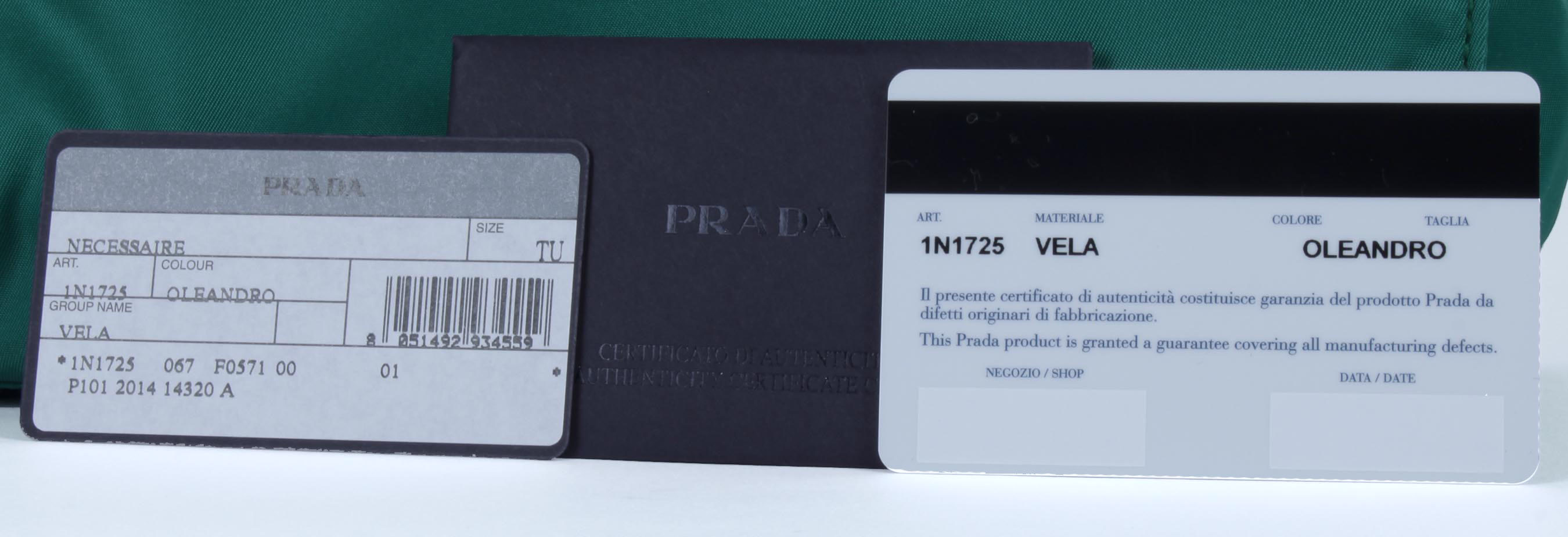 Green Prada Vela Cosmetic Case