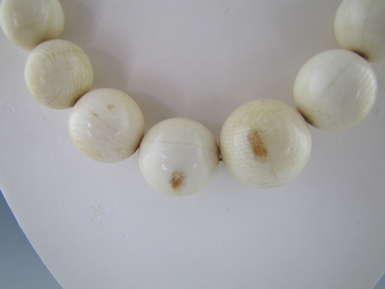 Vintage Elephant Ivory Bead Necklace