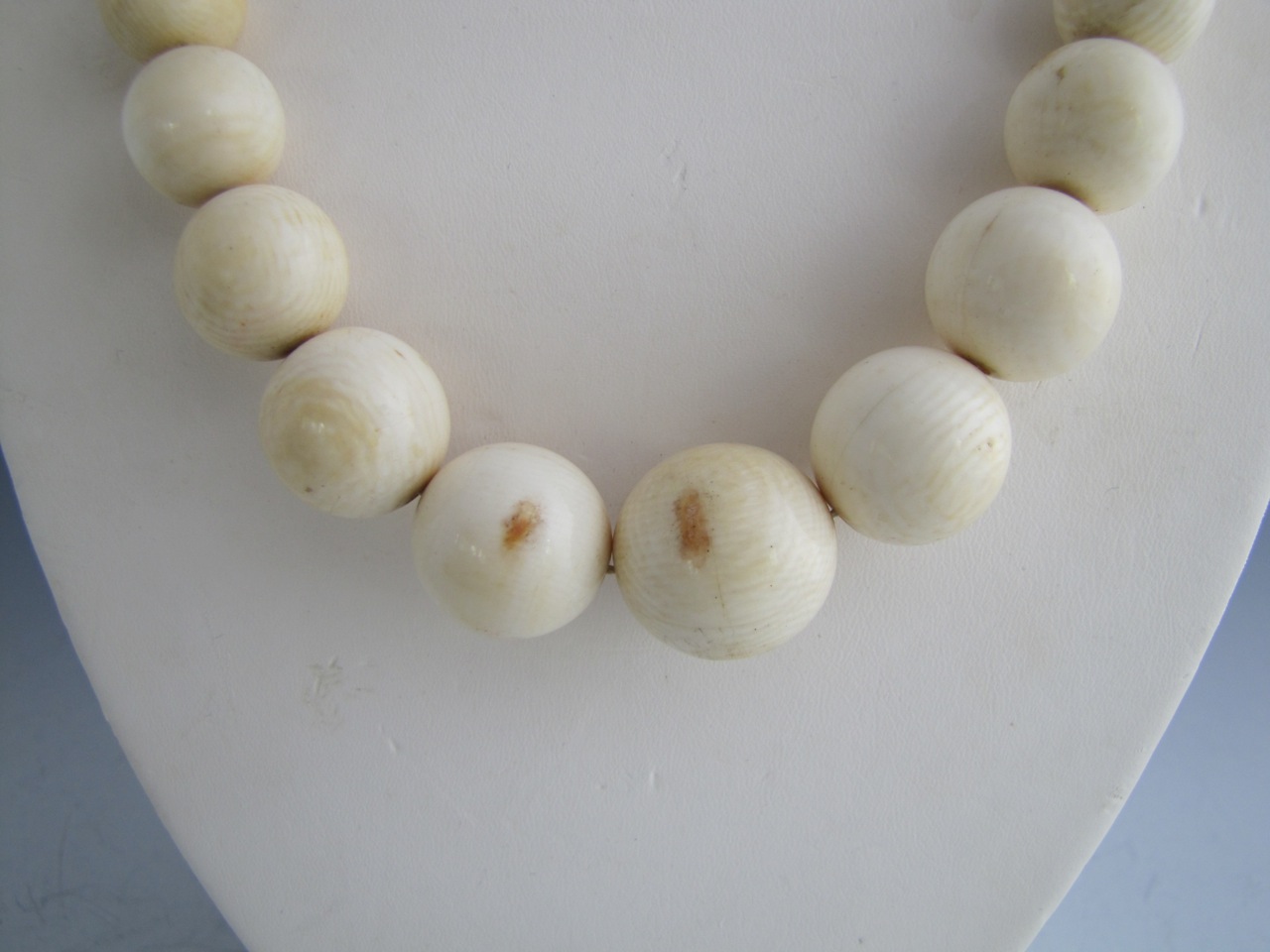 Vintage Elephant Ivory Bead Necklace